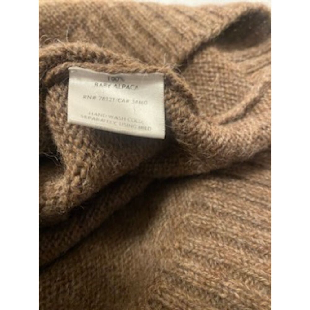 Eileen Fisher 100% Baby Alpaca Turtleneck Sweater Brown Camel Women's XS MINT - Picture 5 of 5